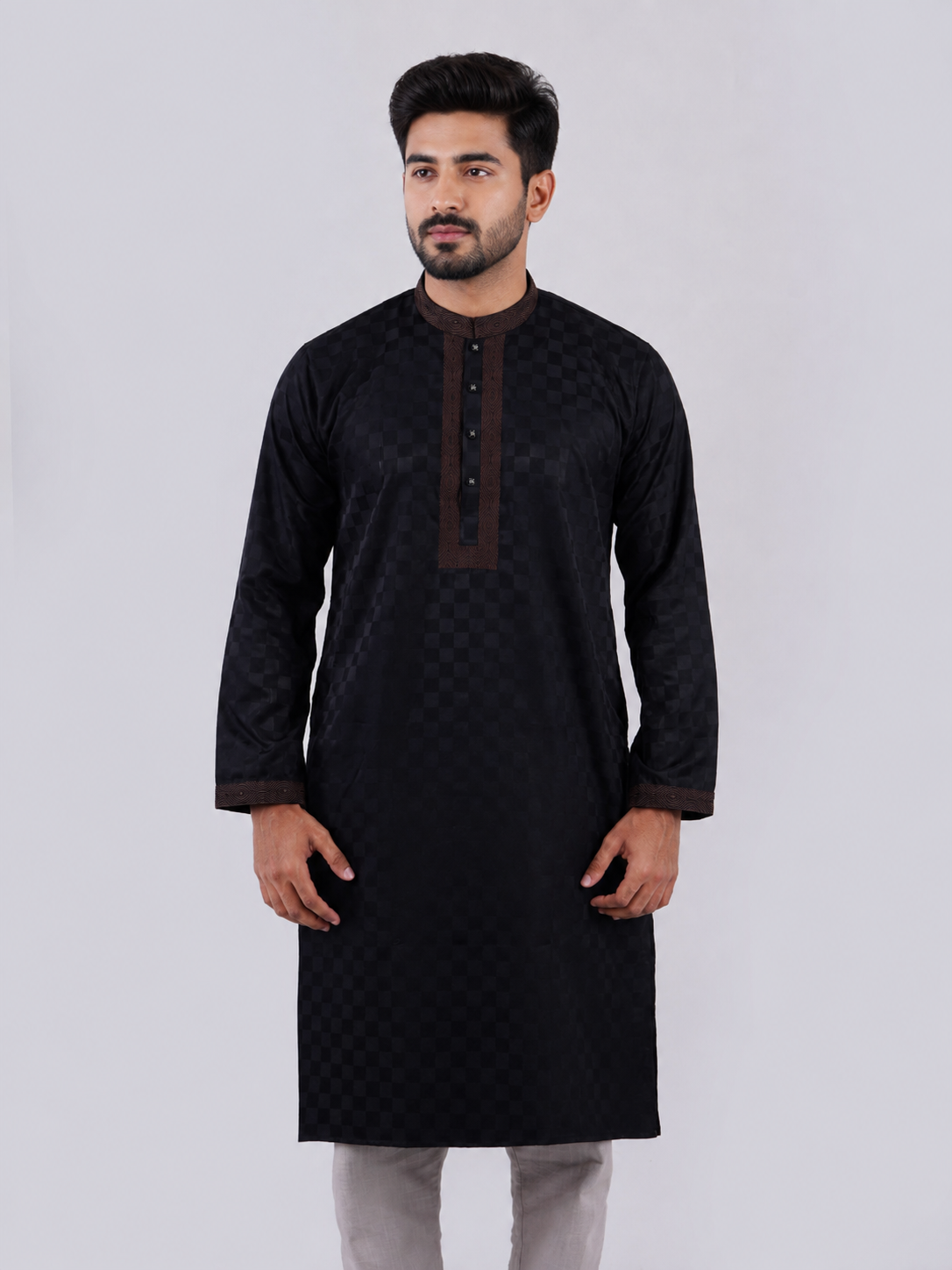 Black Checkered Panjabi